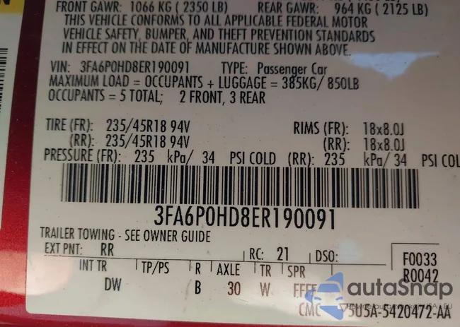 3FA6P0HD8ER190091: 43531886