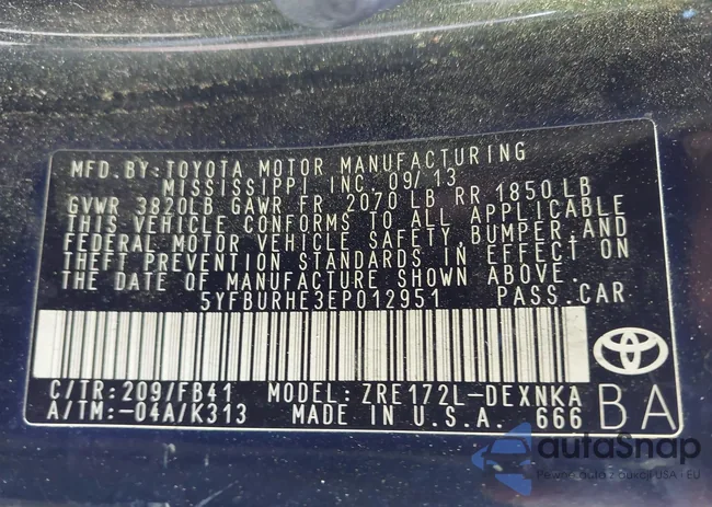 5YFBURHE3EP012951: 43531130