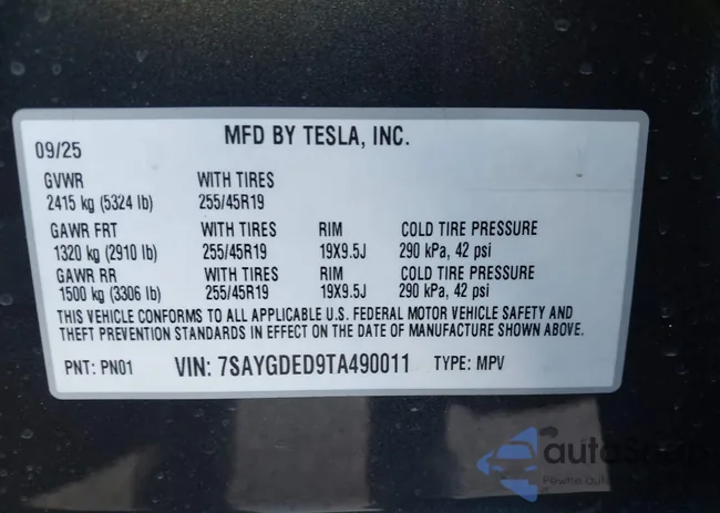 7SAYGDED9TA490011: 43531186