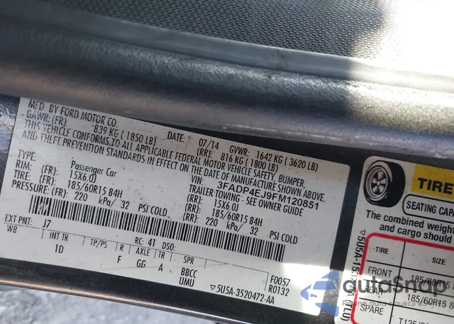 3FADP4EJ9FM120851: 43531270