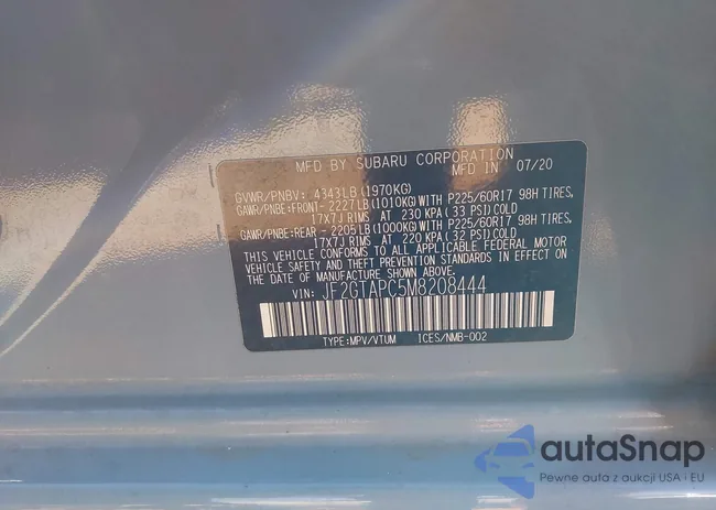 JF2GTAPC5M8208444: 43531345