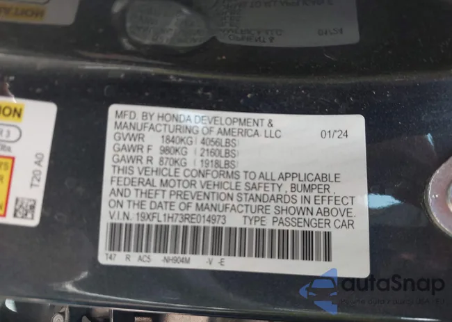 19XFL1H73RE014973: 43532378