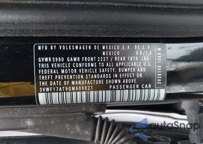 3VWF17AT9GM609021: 43532531