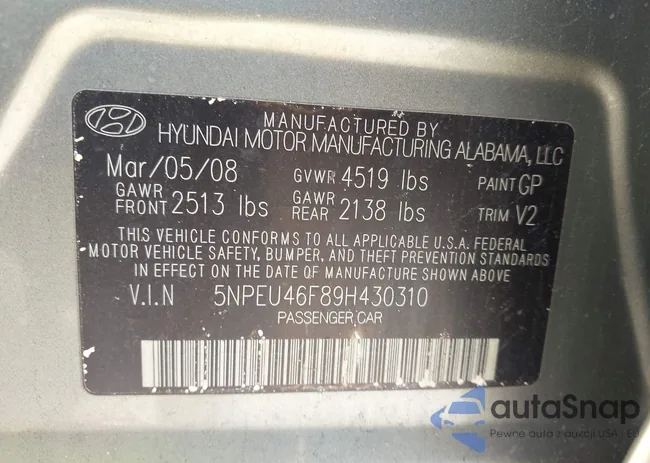 5NPEU46F89H430310: 43532656