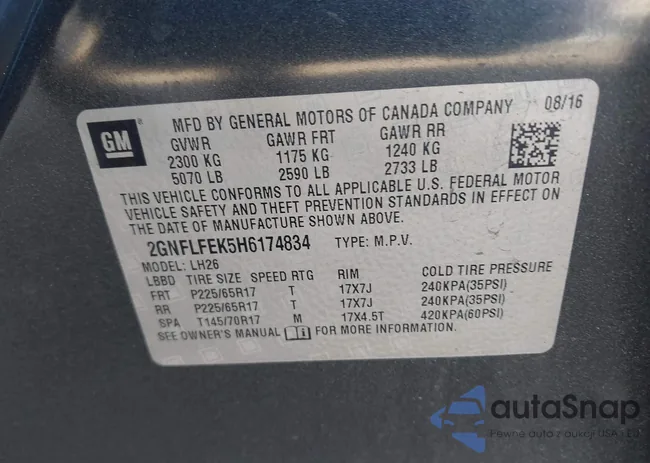 2GNFLFEK5H6174834: 43532664