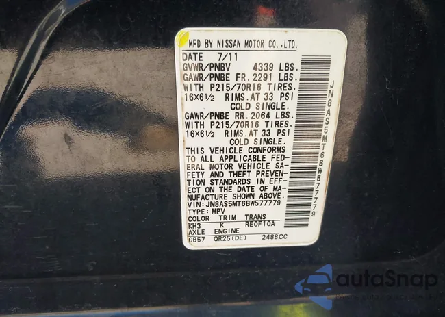 JN8AS5MT6BW577779: 43532669