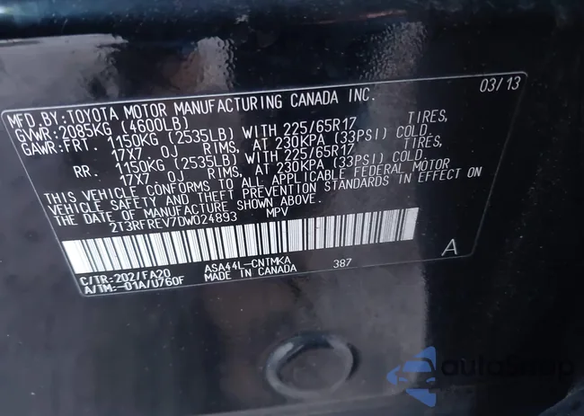 2T3RFREV7DW024893: 43532742