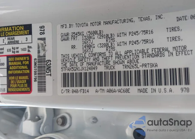 5TFAX5GN1JX124849: 43532802