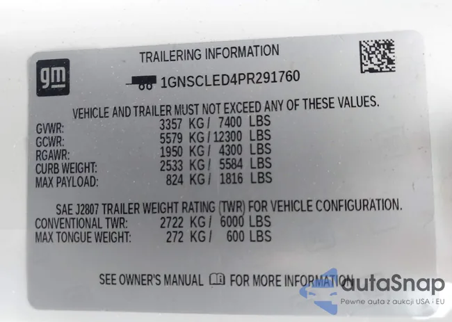 1GNSCLED4PR291760: 43532876