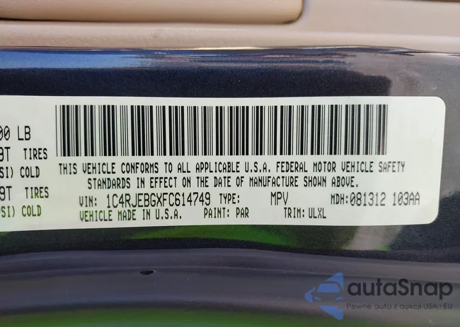 1C4RJEBGXFC614749: 43532886