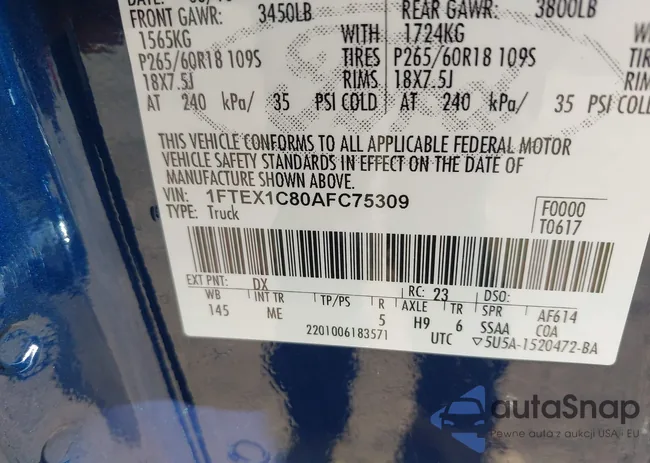 1FTEX1C80AFC75309: 43532909