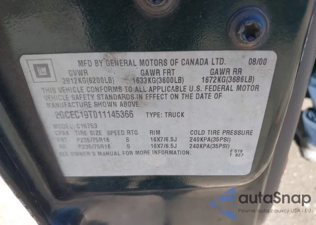 2GCEC19T011145366: 43532910