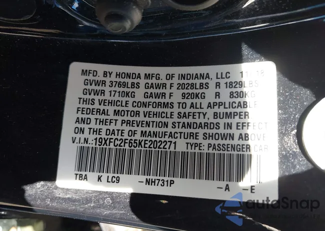 19XFC2F65KE202271: 43532947