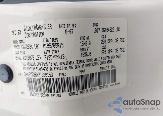 3A4FY58BX7T630153: 43532046