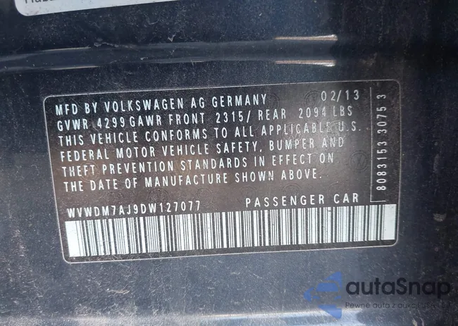 WVWDM7AJ9DW127077: 43532058