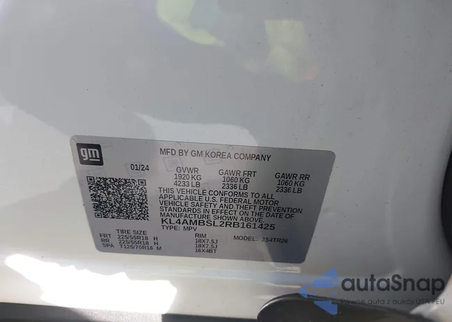 KL4AMBSL2RB161425: 43532085