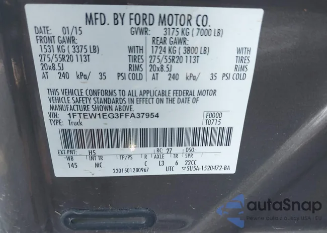 1FTEW1EG3FFA37954: 43532209