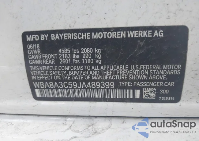 WBA8A3C59JA489399: 43533375