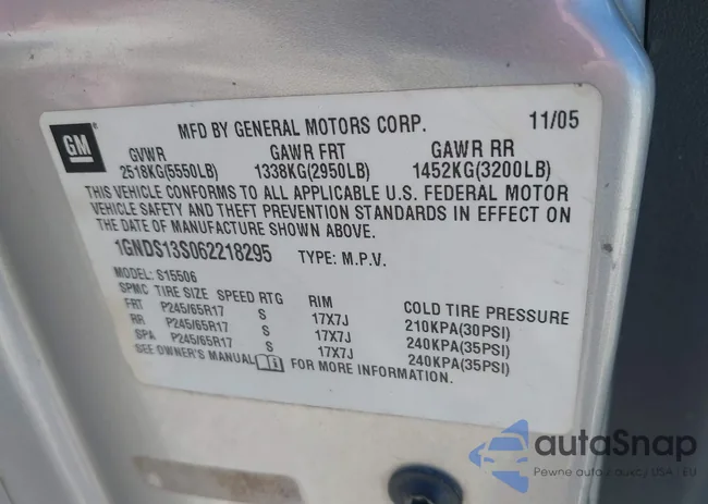 1GNDS13S062218295: 43533388