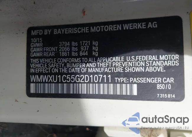 WMWXU1C55G2D10711: 43533410