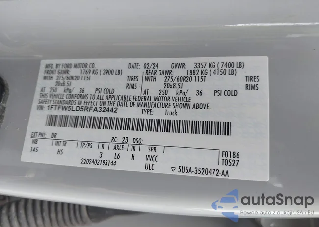 1FTFW5LD5RFA32442: 43533432