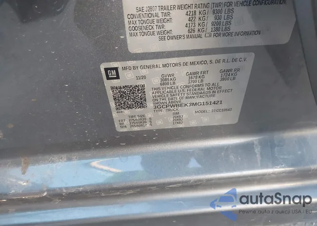 3GCPWBEK3MG151421: 43533653