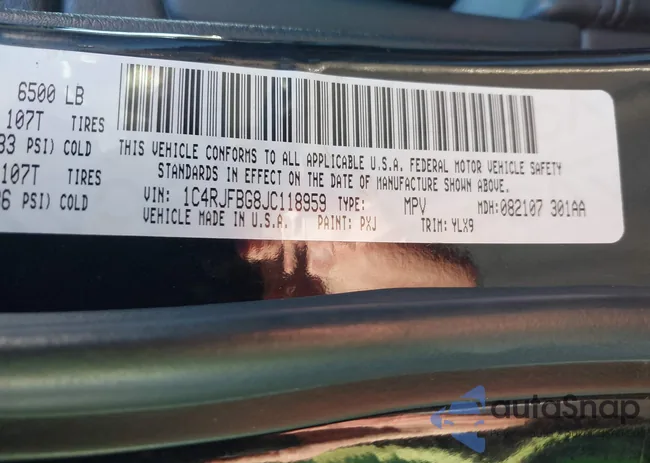 1C4RJFBG8JC118959: 43533800