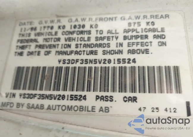 YS3DF35N5V2015524: 43533818