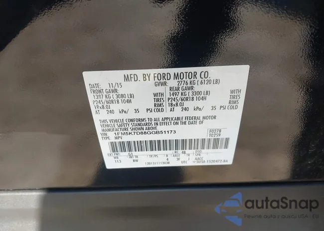 1FM5K7D88GGB51173: 43532980