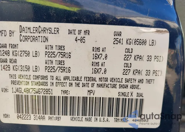 1J4GL48K75W672851: 43533026