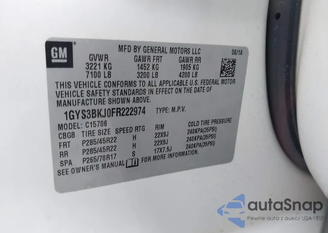 1GYS3BKJ0FR222974: 43533068