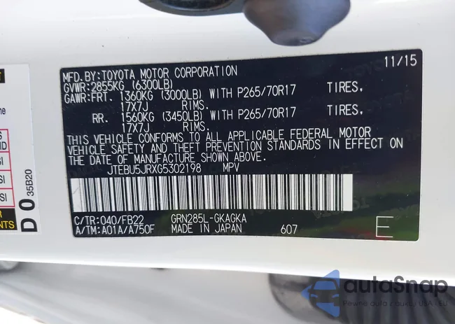 JTEBU5JRXG5302198: 43533089