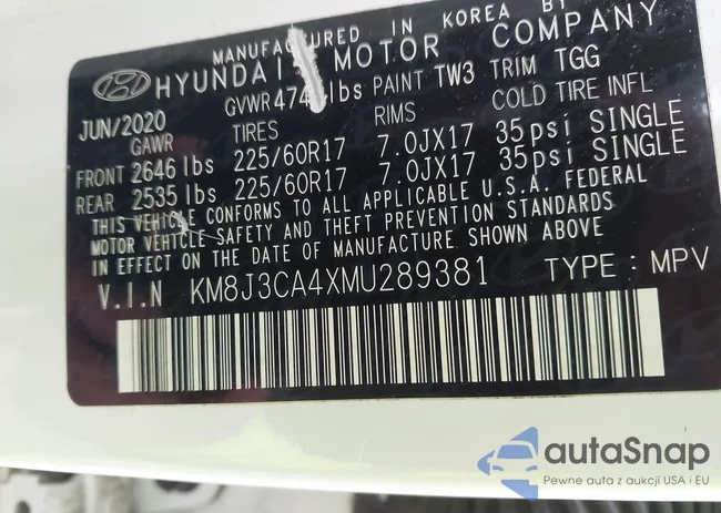 KM8J3CA4XMU289381: 43533126