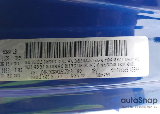 1C4HJXDGXKW517340: 43533249