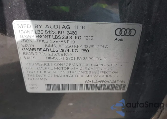 WA1L2AFP0HA087464: 43533250