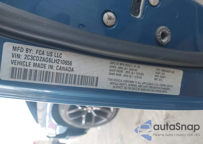 2C3CDZAG6LH210656: 43533256