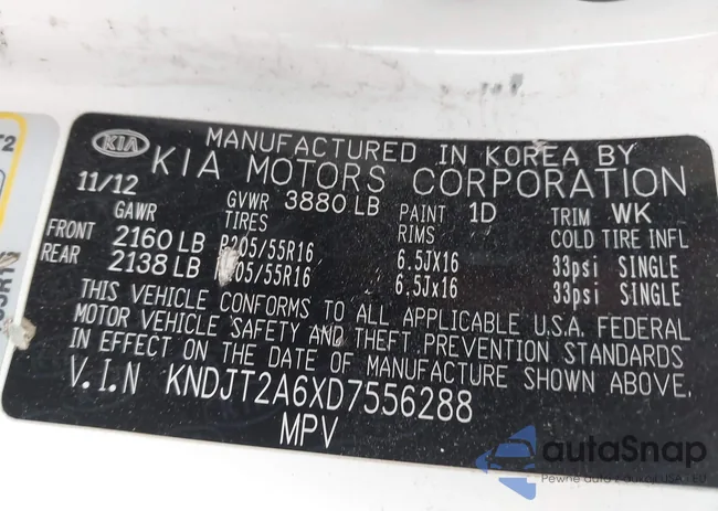 KNDJT2A6XD7556288: 43533323