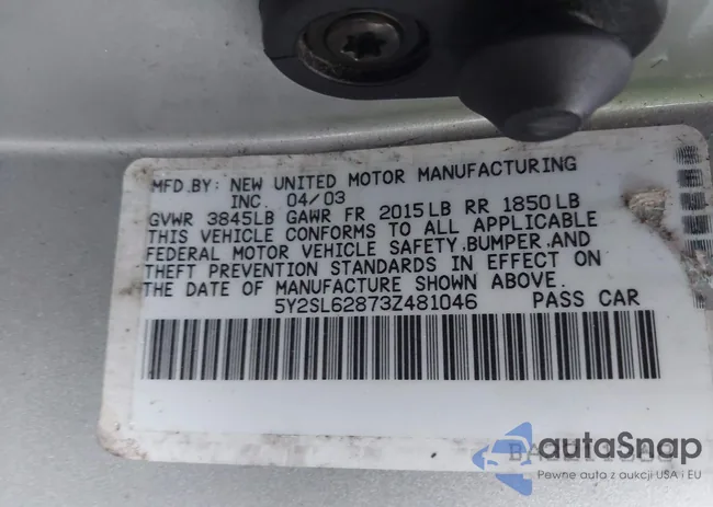 5Y2SL62873Z481046: 43534423