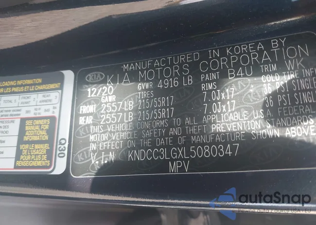 KNDCC3LGXL5080347: 43534426