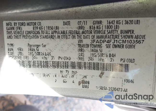 3FADP4FJ1CM103567: 43534438