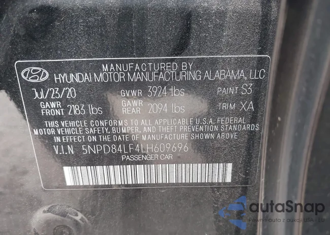 5NPD84LF4LH609696: 43534698