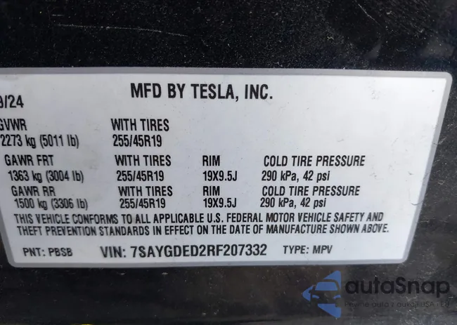 7SAYGDED2RF207332: 43534739