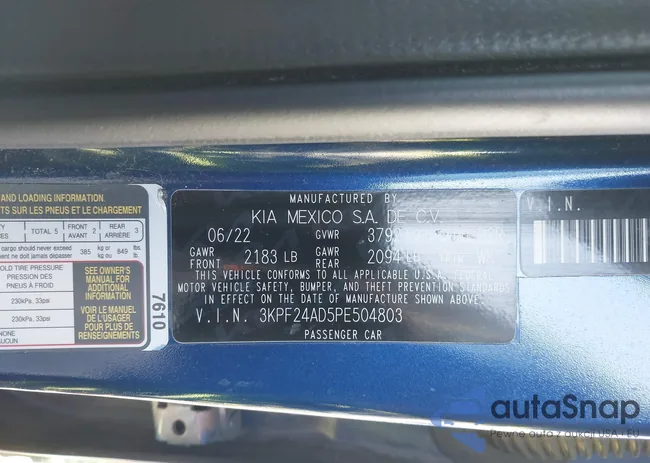 3KPF24AD5PE504803: 43534852