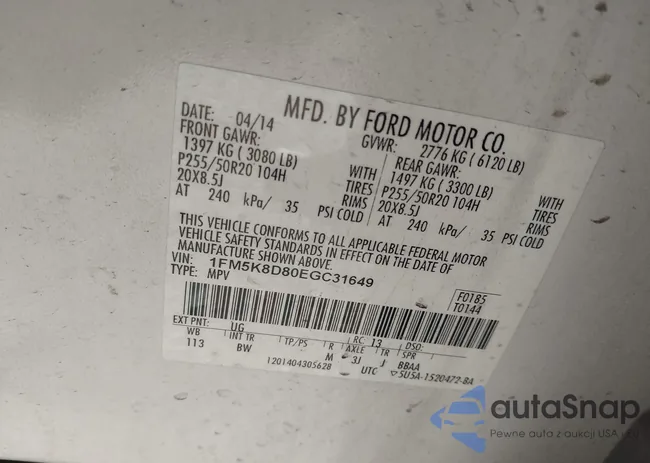 1FM5K8D80EGC31649: 43534035