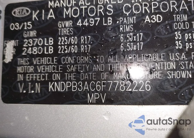 KNDPB3AC6F7782226: 43534054