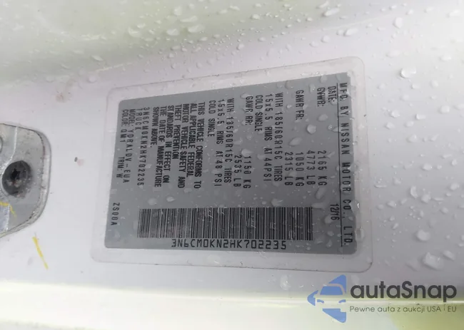 3N6CM0KN2HK702235: 43534100