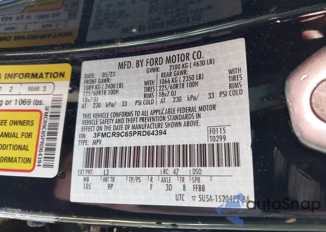 3FMCR9C65PRD64394: 43534194