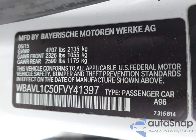 WBAVL1C50FVY41397: 43534301