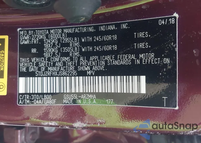 5TDJZRFHXJS862295: 43535404