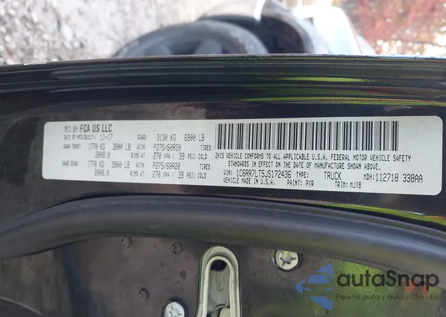 1C6RR7LT5JS172436: 43535422